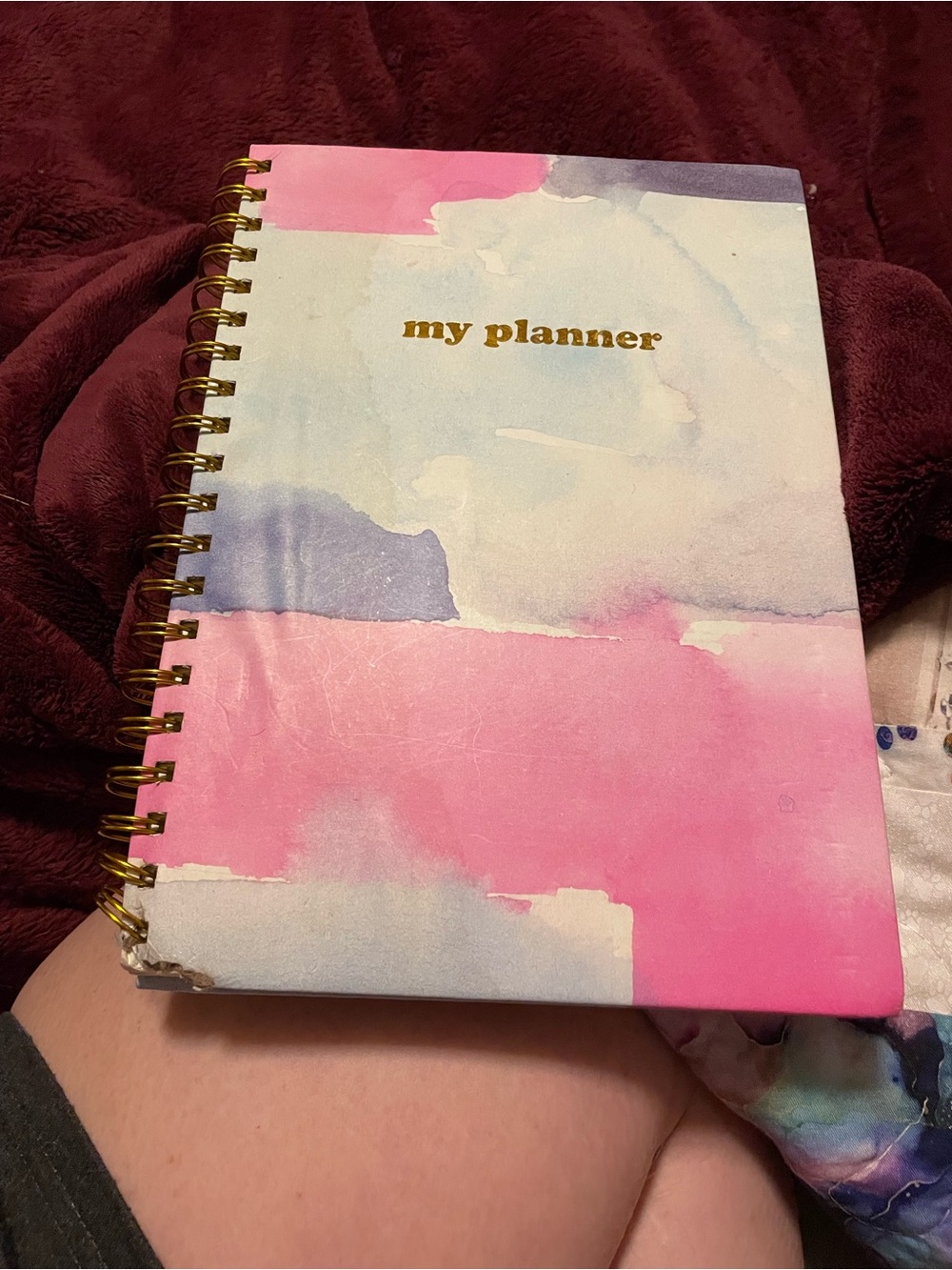 Watercolor Spiral Planner - Pink & Blue - my planner
